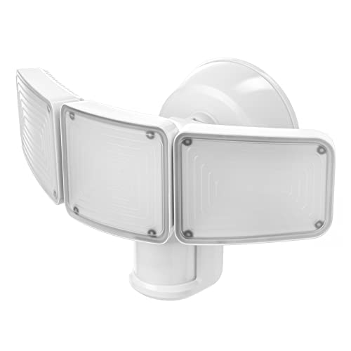 Home Zone Security 3500 Lumen LED Motion Sensor Light - Outdoor Weather Resistant Triple Head 5000K...