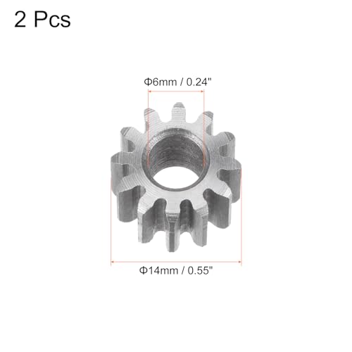 Image of HARFINGTON 2pcs Straight Spur Gear 6mm Bore 12T Mod-1 Hardened 45# Steel Spur Diff Differential Motor Gear RC Car Replacement Parts