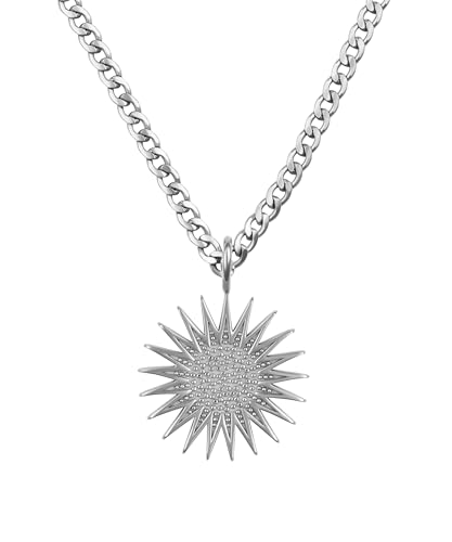Chaîne soleil Kurdistan collier blason kurde acier inoxydable homme