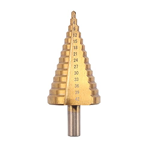 High Speed Steel Step Drill Bit, 4-42mm Titanium Step Drill Multiple Hole Stepped Up Cone Bit for DIY Lovers