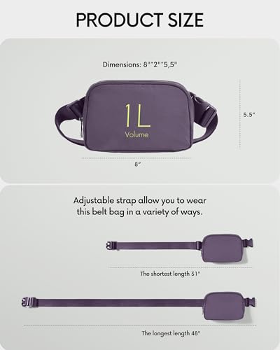 Image of ODODOS Unisex Mini Belt Bag with Adjustable Strap Small Fanny Pack for Workout Running Traveling Hiking, Navy Cosmos