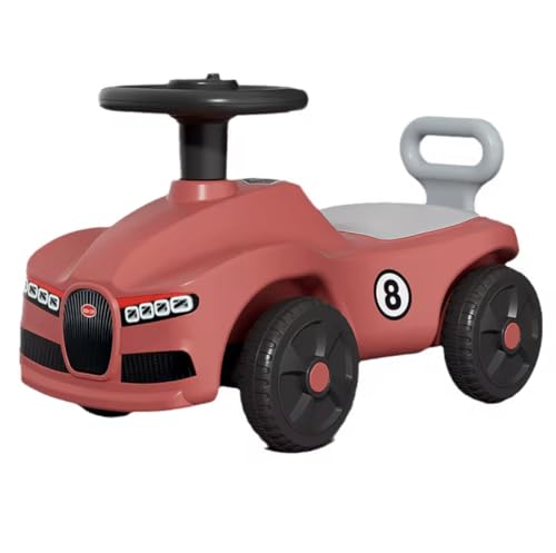 Kadii Rutschauto mit LED-Lichteffekten, schönes Design Musikfunktion Geschenk ab 1 Jahr (Rot)