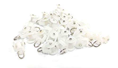 Image of FAPBADRI Runners /Sliders for M Track /Curtain Channel - White Colour - 50 Pieces