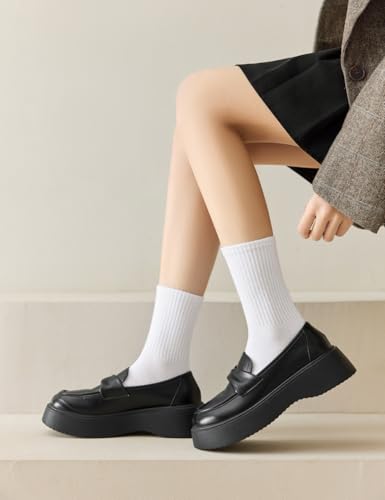 Womens Crew Socks Cotton Long Gym Socks Lightweight Athletic Running Socks2