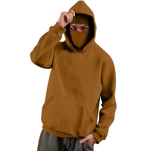 Sudadera protección solar hombre resistente al viento con bolsillo correr café XL 4