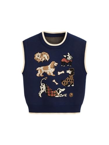Image of CIDER Women's Sweater Vest Knit Sleeveless Pear Cute Graphic Tank Top