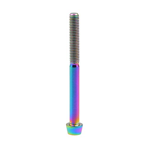Image of Titanium Ti Bolt M5x9 16 18 20 25 30 35 40 45 50 55 60mm Tapered Head Screws Pack of 4 (M5x55mm, Ranibow)