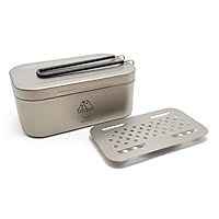 TITAN MANIA チタンマニア 飯ごう 二段式 チタン キャンプ用品 飯ごう チタン製 750ml+380ml 二段式 ハンゴー 折り畳みハンドル