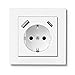 RAVPHICS USB Steckdose, Steckdose mit USB Ladegerät Anschluss und 1 Typ-C Port 3.4A Max, Reinweiß Glänzend Schuko Unterputz Steckdose, Sockeltiefe nur 33mm, Einfache Installation