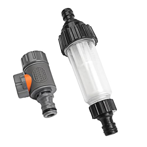 txuzong Filtro de Agua 3/4' para Hidrolimpiadora - 2 Conectores de Manguera Incluidos - Prefiltro Universal para Bombas de Jardín, Caravanas y Máquinas de Alta Presión - Protección contra Sedimentos