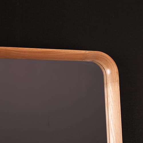 Shenghe Rectangle Wood Framed Mirror With Rounded Corners 23.6X35.4 Inches Accent Mirror Oak Frame Natural Finish Wall-Mounted Mirror For Modern/Nordic/Minimalist Room Décor thumb #2