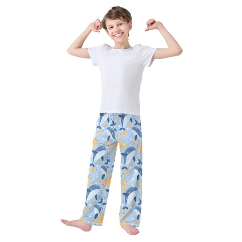 Pajama Pants Starfishes Whales Hand Drawn PJ Bottoms Sleepwear Lounge Sleep Pant with Pockets2