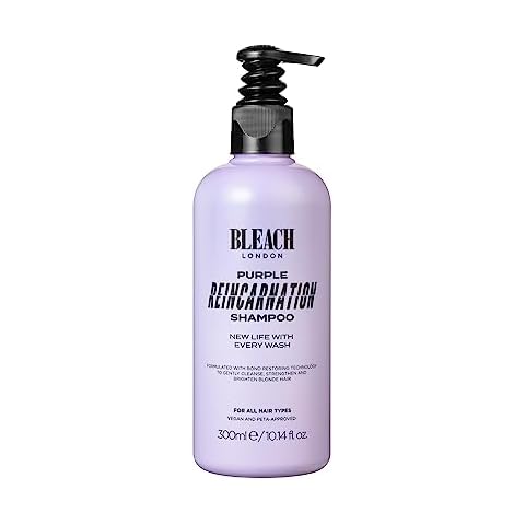 Bleach London Reincarnation Bond Restoring Purple Shampoo - Strengthening Daily Brightening Shampoo for Silky Soft, Shiny Blonde hair - Vegan & PETA-Approved - (10.1 fl oz) Cover