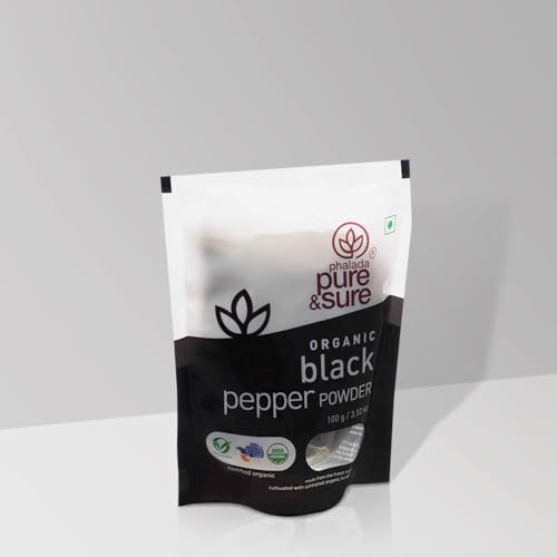 Image of Pure & Sure Organic Black Pepper Powder 100gm | 100% Natural Kali Mirch Masala | Ultra-Pure & Finely Ground, Non-GMO, Ideal for Seasoning & Flavor Enhancement (Pack of 2)