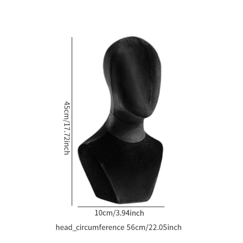 Buste mannequin tête en velours de table haute performance pour bijouterie - 6