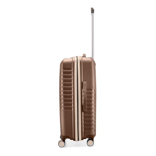 Image of Core Large Check-In Suitcase 75cm 28 inch Polypropylene Hard Trolley Bag, 8 Spinner Wheels, Recessed Number Lock, Lightweight Travel Luggage for Men & Women Soft Clay /Ember Brown