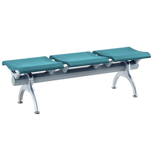 Sillas de sala de espera de 3 plazas rojas y banco de recepción ergonómico