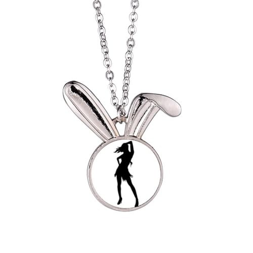Collier avec pendentif en forme de lapin pour femme en métal noble