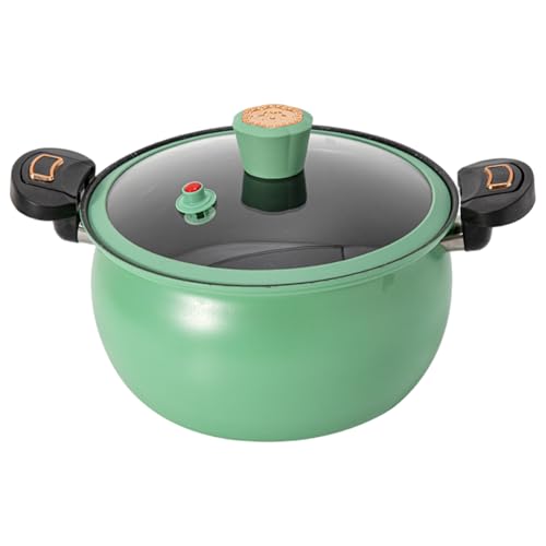 Mini cocinera a presión 8L calefacción rápida sin palanca con asas de bloqueo y ver a través de la tapa para la inducción de las estufas eléctricas al estilo de calabaza, verde