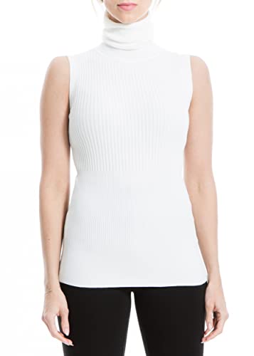 Image of Max Studio Women's Sleeveless Ribbed Turtle Neck Sweater