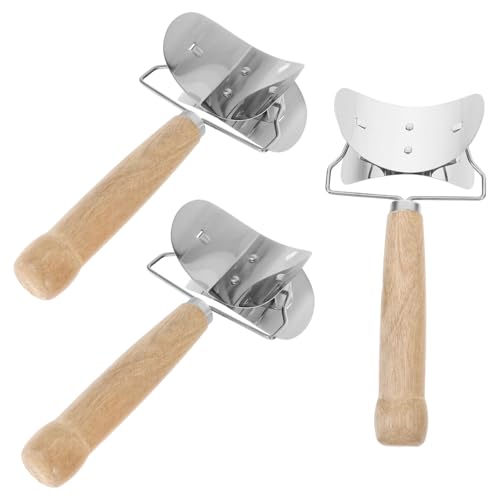 HOLIDYOYO 3pcs Stainless Steel Dumpling Wrapper Skin Cutter with Wooden Handle Kitchen Dumpling Making Tool for Home and Restaurant Use Convenient and Lightweight Design
