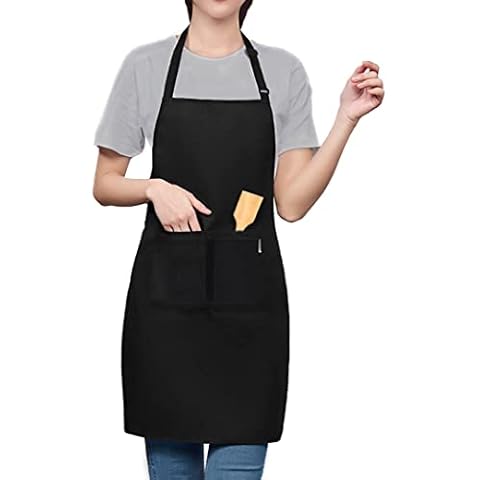LEFUNDA® Kochschürze Wasserdicht Schürze mit 3 Taschen Verstellbare Grillschürze mit langen Bändern Küchenschürze für Männer Damen Küche Restaurant Café Cover