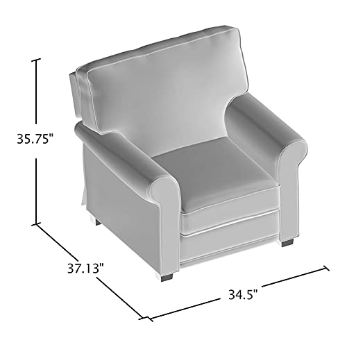 Sillón con estructura de madera y tapizado azul miniatura 7