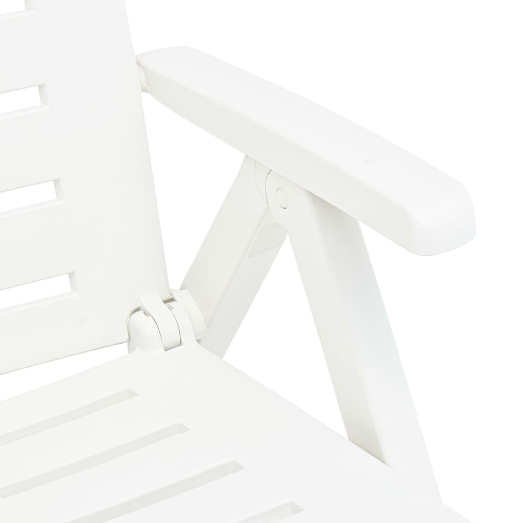 Générique Chaise Longue Pliable Plastique Blanc, Meubles, Mobilier de Jardin, Sièges de Jardin, Bains de Soleil, Blanc, (Poids 12.55KG)
