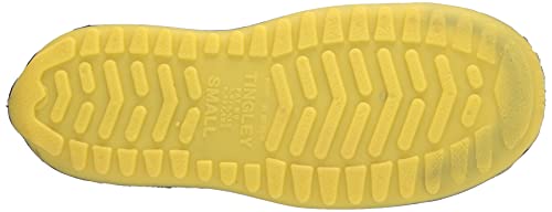Image of Tingley Workbrutes 35211 Steel Toe Overshoe, Small, Black With Yellow Sole | Injection molded 100% waterproof protection, Easily slips on over the bulkiest work shoes, Pull on tab