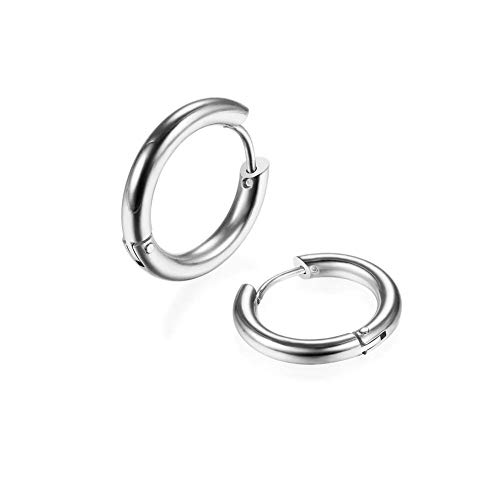 316L Surgical Stainless Steel Huggie Hoop Earrings 8Mm Silver Stud Earrings Set Hypoallergenic Earrings For Women Men Girls… #TOP1
