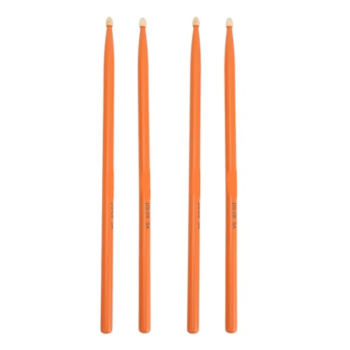 2 Pares de Baquetas 5A de Madera para Batería Naranja miniatura 1