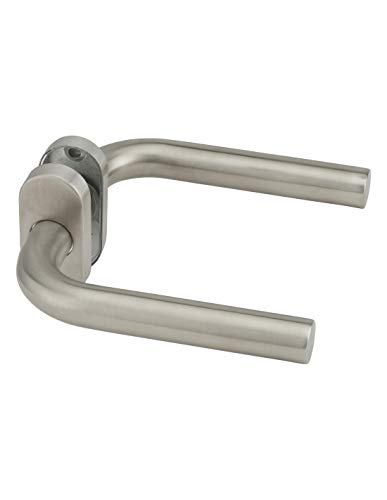 THIRARD - Paire de Béquilles pour Porte - Rosace Ovale - Carré 7 mm - Aspect Inox - Type de Poignée Béquilles - Usage Porte Intérieure - Finition Gris -...
