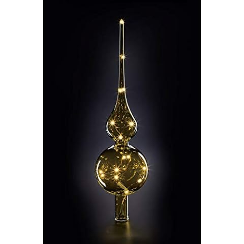 KRINNER LUMIX Tree Topper Cordless Mouth-Blown Power LED Christmas Tree Topper Amber Item 76031 Cover