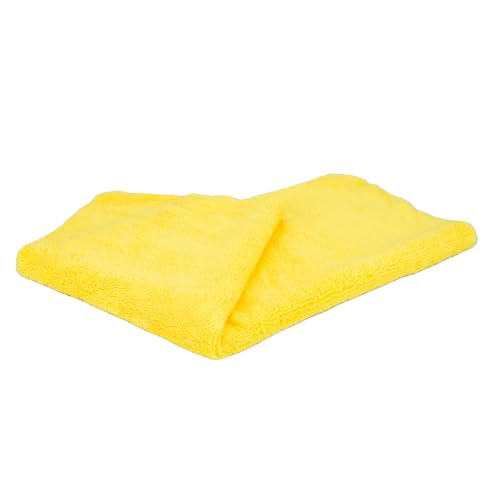 Serviettes microfibre anti-rayures Maxshine sans bords 380 g/m² jaune - 3