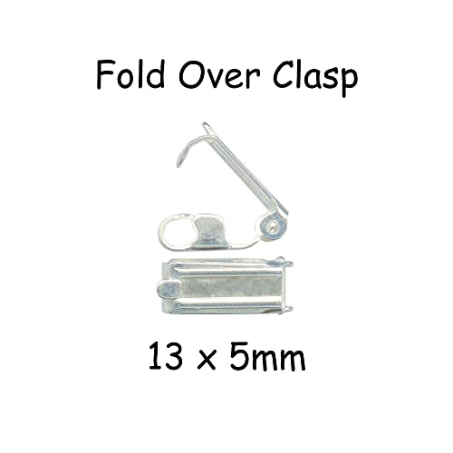 Fold Over Jewelry Clasps - Silver Plated - 5Mm X 13Mm (10) #TOP1