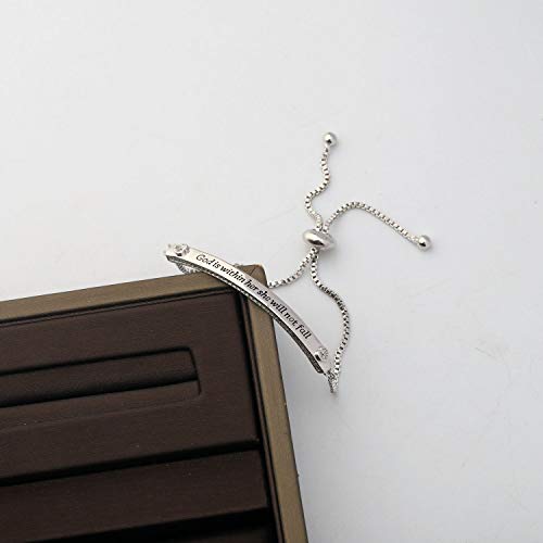 CENWA Christian Gift Religious Bracelet Jewelry 46:5 God is Within Her She Will Not Fall Zircon Bracelet Bible Verse Bracelet Gift4