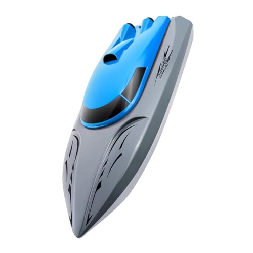 Bateau télécommandé rechargeable double moteur étanche bleu pour l'initiation des enfants