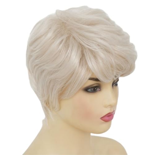 Perruque blonde courte Pixie avec frange pour masquer la calvitie féminine - 5