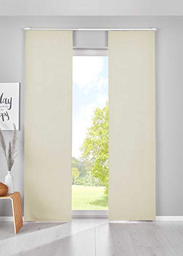 Gardinenbox 2er Set Verdunkelung Schiebegardinen »Newyork« HxB 145x60 cm Beige Flächenvorhänge Paneelwagen Blickdicht Thermo-Schiebevorhang, 202020680-2 Gardinenbox 2er Set Verdunkelung Schiebegardinen »Newyork« HxB 145x60 cm Beige Flächenvorhänge Paneelwagen Blickdicht Thermo-Schiebevorhang, 202020680-2