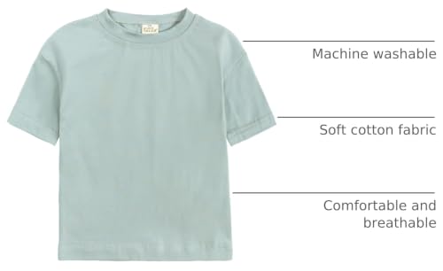 Image of Kids Tales Little Boys Girls Solid Color Short Sleeve Pullover T-Shirt