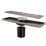 ▶ Drain de douche linéaire en laiton durable -- Le drain de douche rectangulaire est fabriqué en laiton de haute qualité, a une durée de vie plus longue. Empêche la corrosion, les rayures et la rouille. Le drain de douche rectangulaire vintage est élégant, beau et pratique, et peut bien correspondre à n'importe quelle décoration.