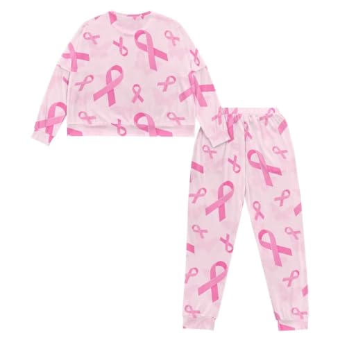 Image of Womens Lounge Set Long Sleeve Soft Pajama Sets | Casual 2 Piece Pj Outfit, Crewneck Sleepwear with Pockets, Adjustable Drawstring, Soft Comfy Fall Pajamas, Plus Size