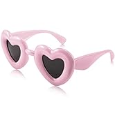 FEISEDY Inflated Heart Sunglasses for Women Men Trendy Thick Frame Y2K Inflatable Bubble Sun Glas...