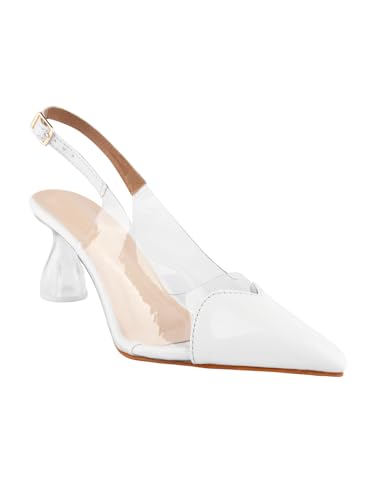 Image of TRYME Trendy Ravishing Transparent Close Toe Pointed Mules Style stilettos Heel Sandals For Women & Girls