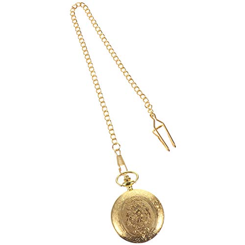 Relógio de bolso retrô masculino NICERIO, vintage, esculpido, de quartzo, com corrente dourada