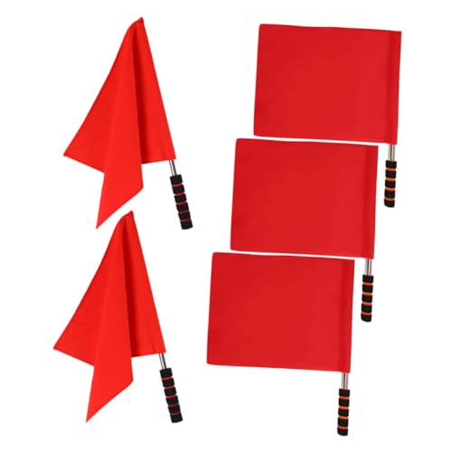Happyyami 5 Pcs Lightweight Stainless Steel Referee Flag for Signal Communication Competitions Portable Flags for Easy Carrying and Durable Use