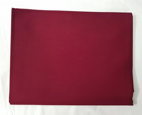 Image of Pure Cotton Poplin Unstitched Fabric 2.2 Meters x 32 Inches Solid Colour Cloth Material for Women's Saree Skirts, Petticoats, Pyjamas, Patiyala Pants, Salwar Etc. (Maroon)