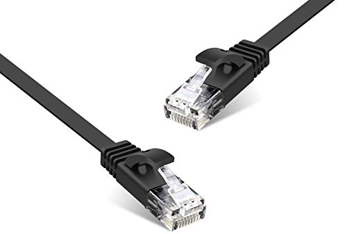 SOLDOUT CAT6 Flat UTP Ethernet cable Network Cable RJ45 Patch LAN Cable (Black, 25CM)