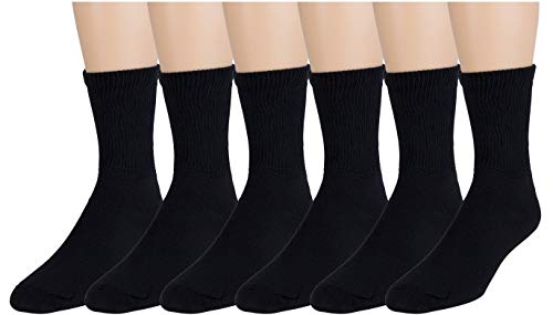 Women's Diabetic Socks - Loose Crew Fit For Better Circulation -12 Pack- By
