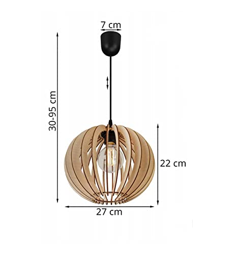 Light-Home Timber Industrieel Pendellamp - Moderne Hanglampe voor Woonkamer, Slaapkamer Eetkamer en Keuken – Hanglamp… - Afbeelding 7